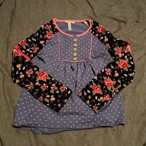 Matilda Jane casual floral polka dot top. Size 12.